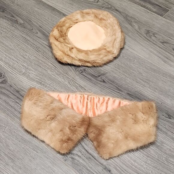 GUC Mink Fur Hat & Collar Vintage Set - Picture 11 of 13